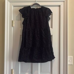 Black Cheetah Print Loft mini dress - gently used